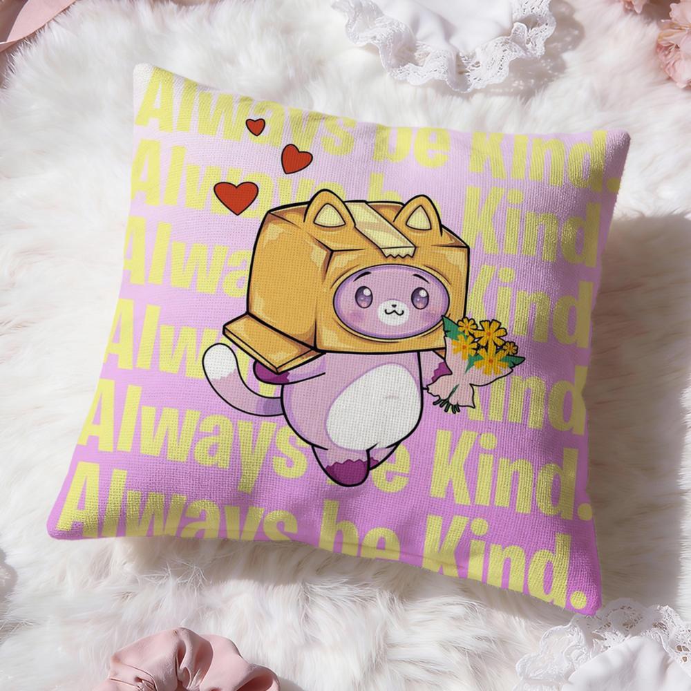 Cartoon L-Lankybox Cushion Cover Premium Comfort Reversible Pillow Cove -Two In One Design for Any Room & Car Interior