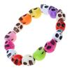 Damen Buntes Totenkopf Armband Punk Elastisches Verstellbares Armband Gebetsperlenarmband Schmuck Anhänger Dekoration für Täglich