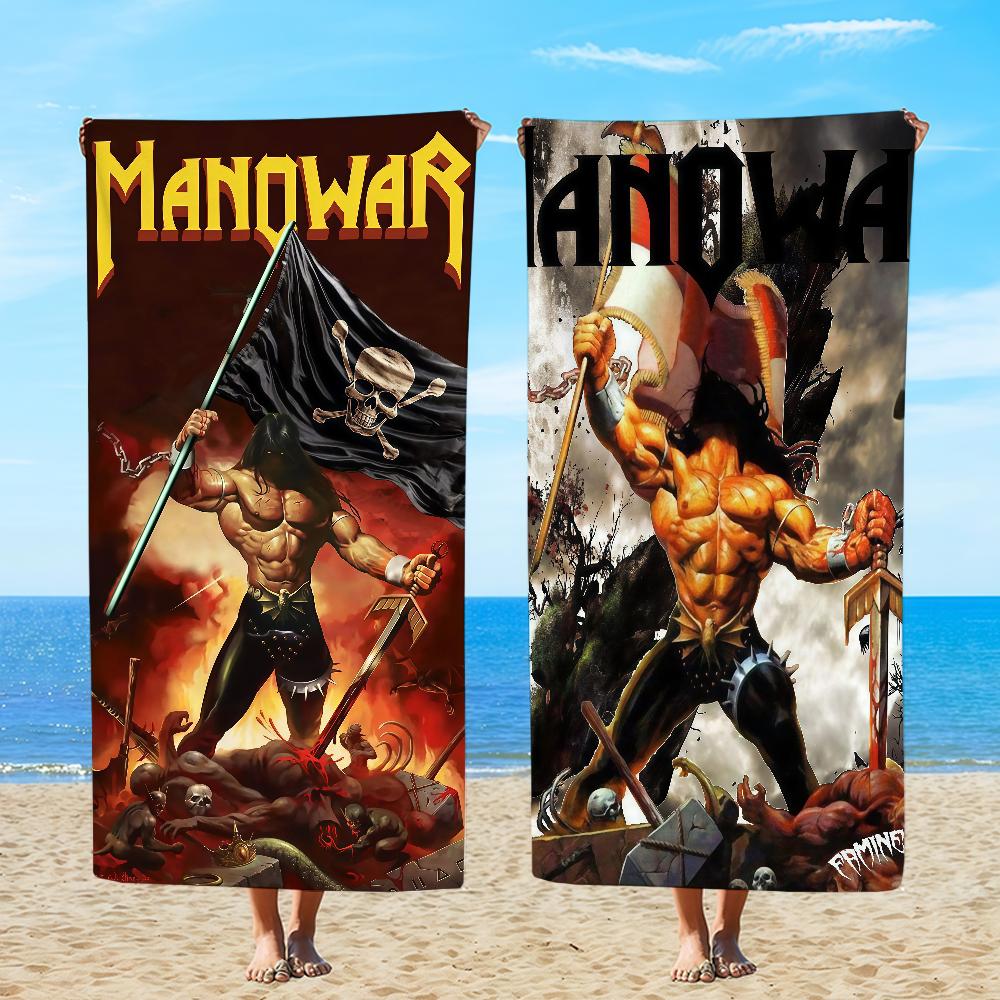 Handdoek M-Manowar Textiel Badjas Strand Sneldrogend Lichtgewicht Rock Draagbaar Kamperen Zwem Band Zwembad Reizen