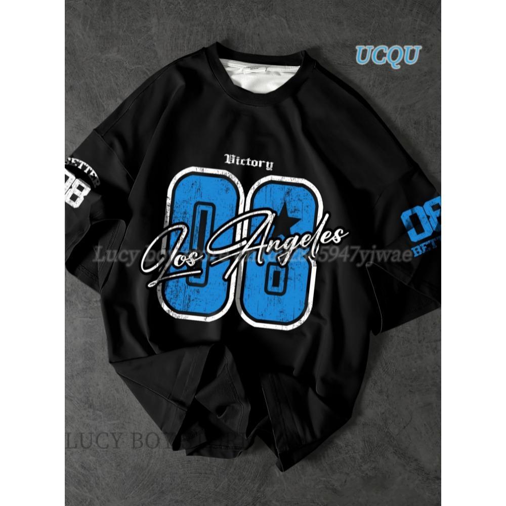 

Man O-Neck Sportwear Racing Football Tee Vintage Casual Tops Men Clothes 5XL