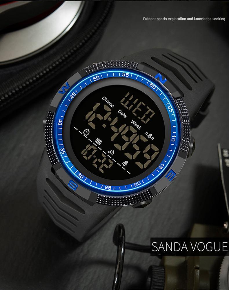 Sanda Luminous Waterproof Sport Wristwatch - Fashionable, Simple, Versatile, and Perfect for Students.