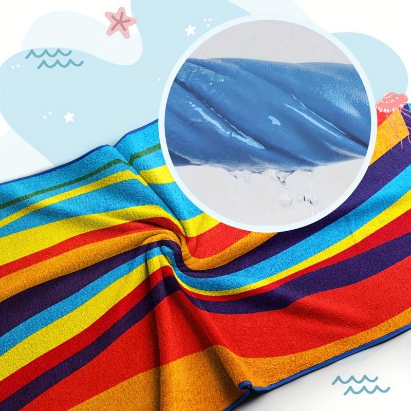 1PC Oversized Striped Beach Towel - Super Soft Microfiber Material, Fast Drying and Machine Washable, Beach Towel