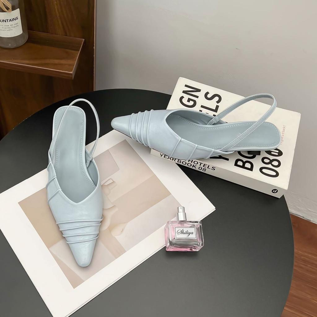 2025 spring new French retro single shoes women's back empty half-drag muller shoes women's bag head sandals women's fashion outer wear