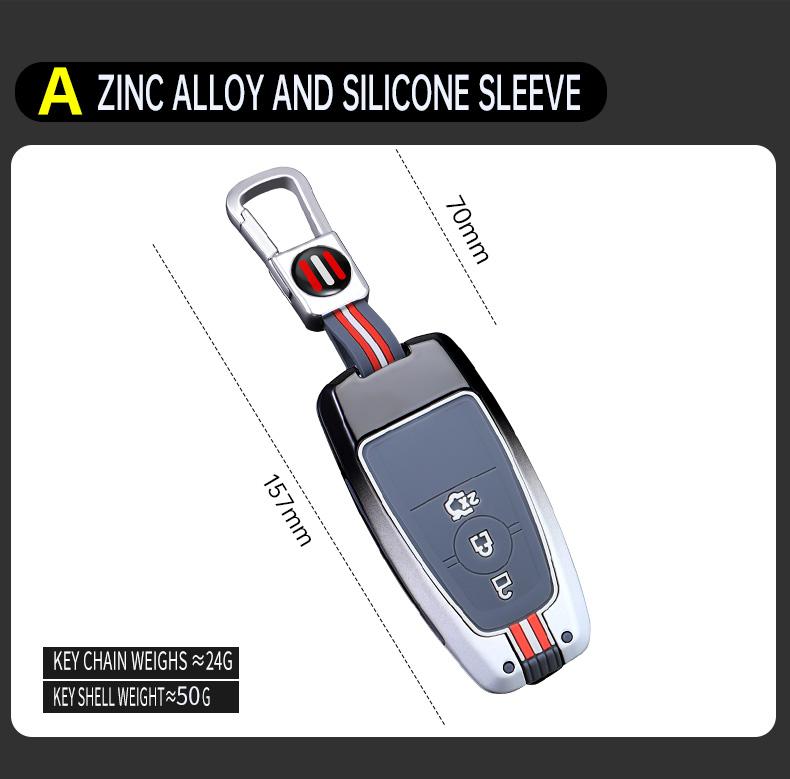 Zinklegering Bilnyckelskydd Skyddsskal För Ford Fusion Mondeo Mustang Explorer Edge EcoSport För Lincoln Mondeo MKC MKZ MKX