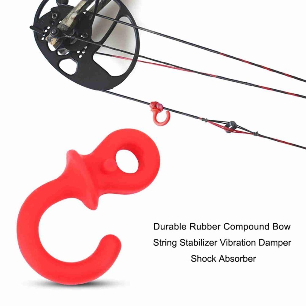 4Pcs Rubber Bow String Stabilizer Red Silencer Accessories Bowstring Shock Absorber Bowstring