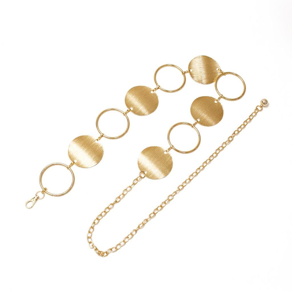 Women's Slimming Metal Waist Chain with Round Ring Decoration