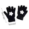 Women Coral Velvet Gloves Outdoor Warmer Soft Cartoon Star Cute Plush Cycling Solid Winter