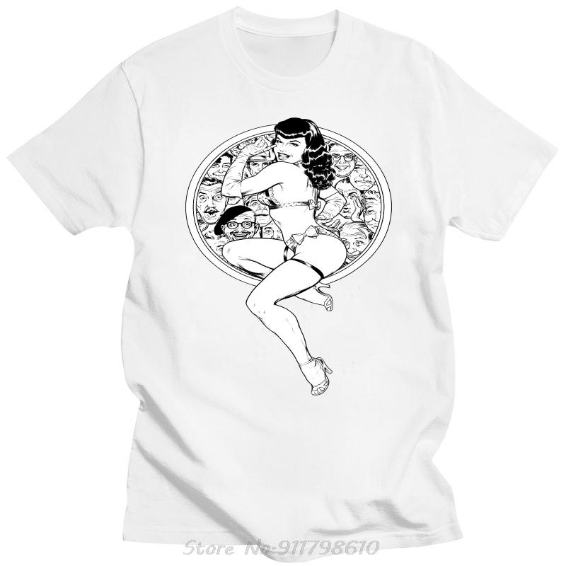 Men Clothing Bettie Page Vintageold Poster Tshirt Cotton Cottonmens T-shirt Summer Hip Hop Cotton Streetwear Tees T Shirt Tops