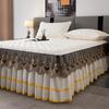 1pc Lace Bed Skirt Solid Color Mattress Cover Quilted Bedspread Tagesdecke Ruffles Bed Covers with Elastic Band (No Pillowcase)