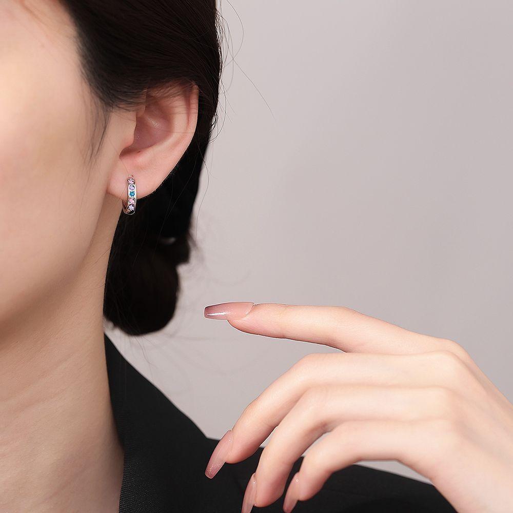 New 925 Silver Earrings Multiple Zircon For Women's Wedding Engagement Fine Fashion Jewelry Accessories Party Gift