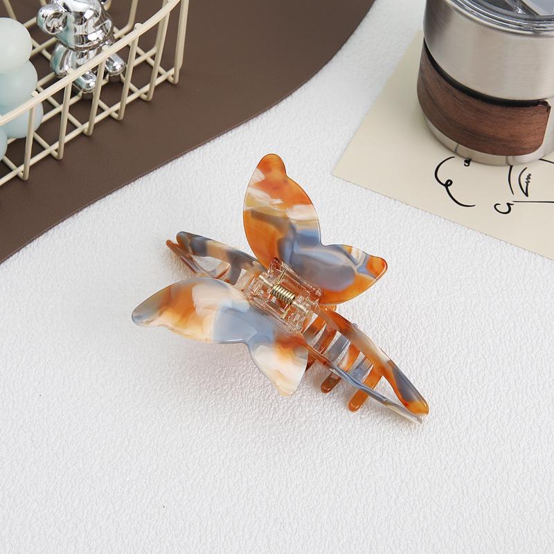 Elegant Temperament Butterfly Hair Clip - High-End Acetate, Women's 2024 Collection, Simple Shark Style.