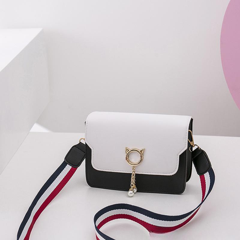 Katzenanhänger Kleine quadratische Tasche Koreanischer Stil Damen Schultertasche Damen Umhängetasche Handy-Tasche