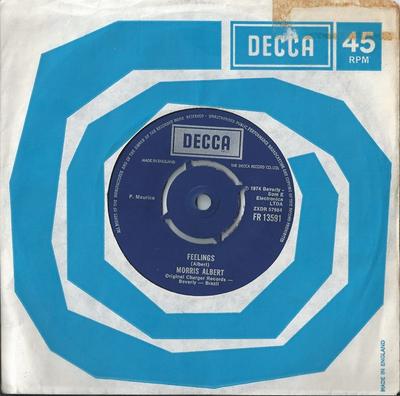 7inch Record MORRIS ALBERT - Feelings FR13591 Decca 1974 UK Pop Used