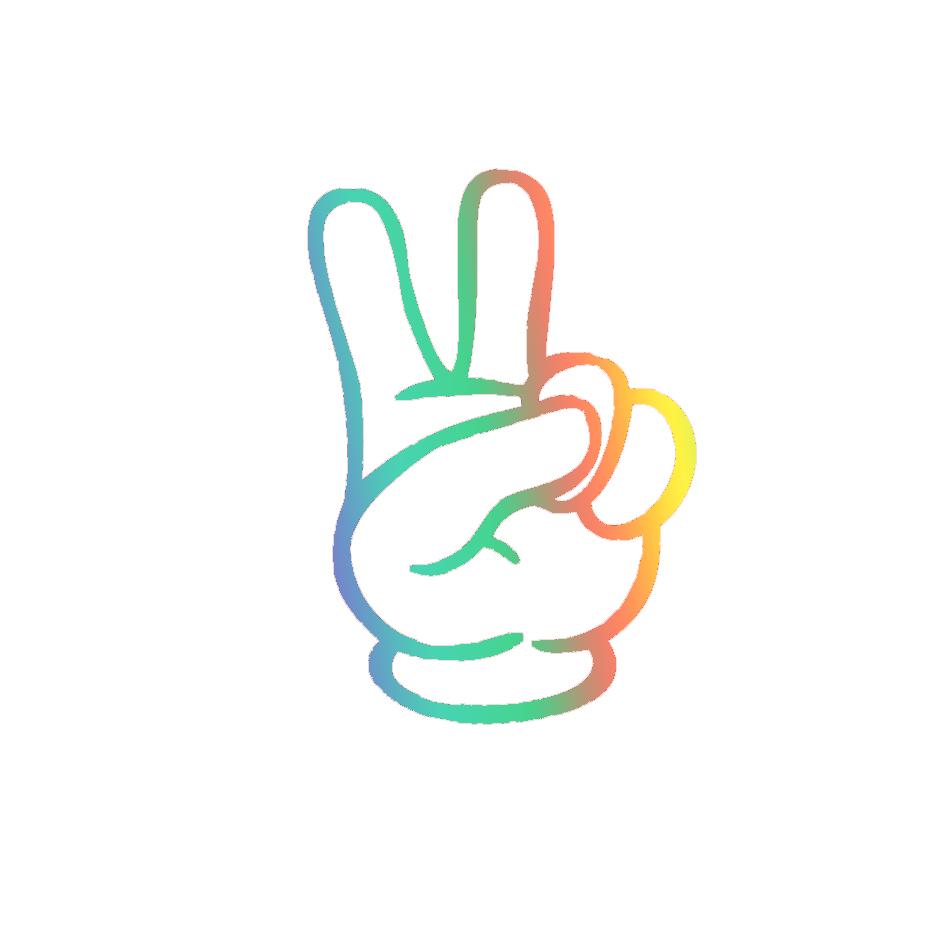 

LYKX Victory Gesture Sign Motorcycle Funny Stickers Fuel Tank Waterproof Helmet Vinyl Decal 8CM X 5.6CM