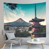 Japan Mount Fuji Tapestry Red Pagoda Tapestry Natural Landscape Tapestry Aesthetic Home Decor Tapestries for Living Room Bedroom