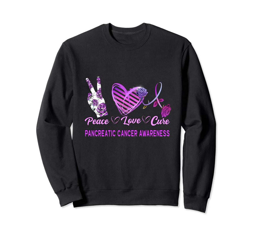 Peace Love Cure Pancreatic Cancer Awareness Gift Trainer Women's