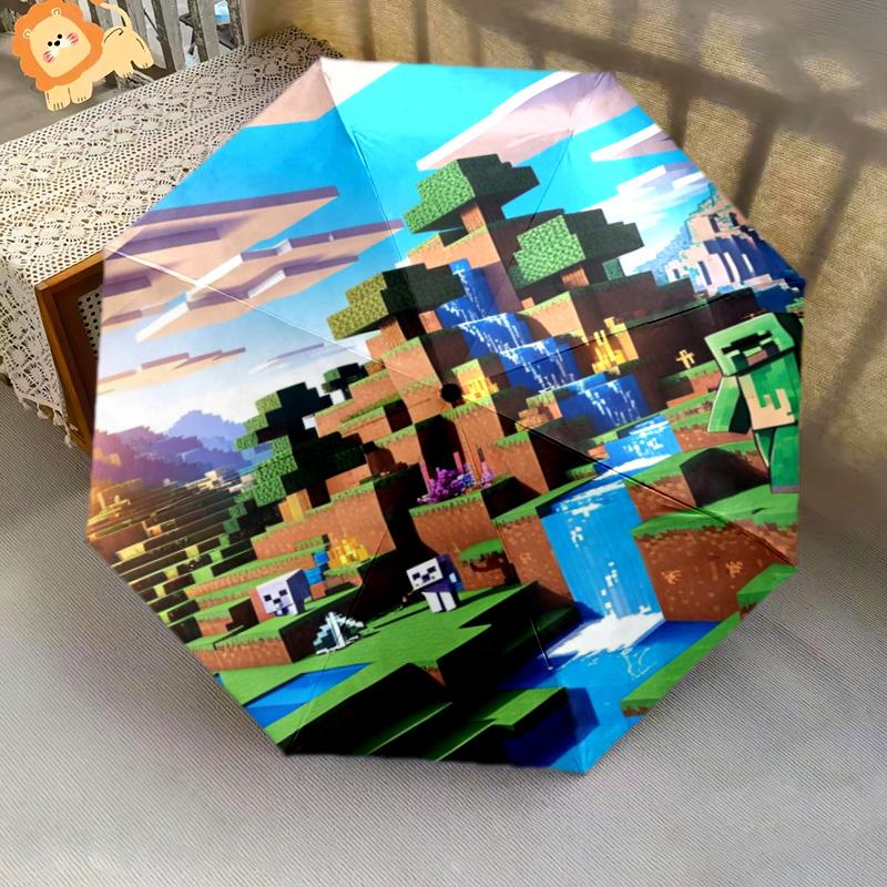 Minecraft Screenx Comes Alive Folding Umbrella Suitable For All Seasons Umbrella Sun Umbrella Umbrella Three Folds