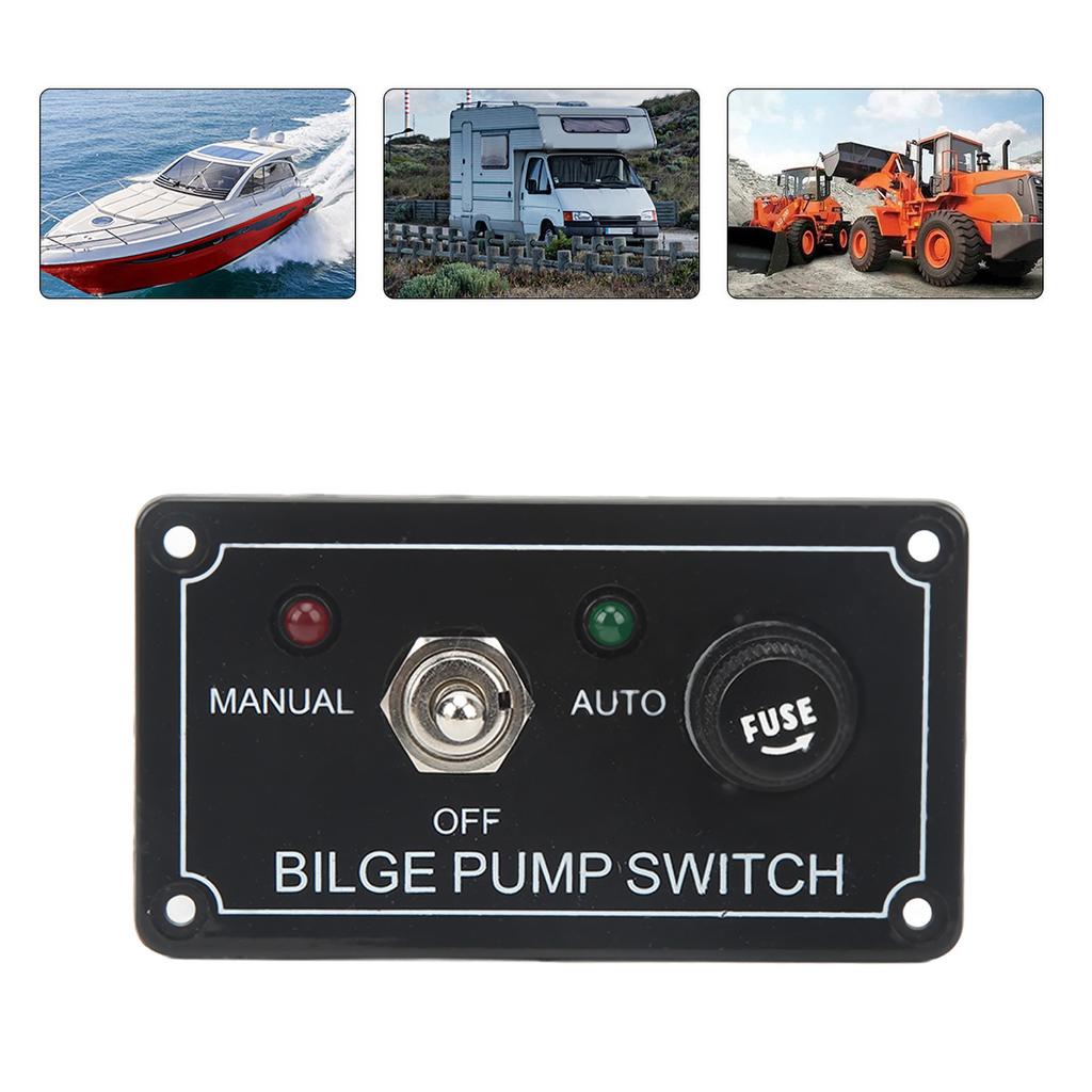 Rocker Toggle Switch Panel Bilge Pump Auto Off Manual Switch Panel for RV Yacht Car