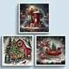 Christmas Full 11CT DIY Counted Needlework Embroidery Kit 17.72x17.72inch Cross Stitch Embroidery Kits for Adults Home Decor