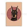 Classy Doberman Pinscher Dog Watercolour Digital Portrait Metal Plaque Garage Character Classic Poster Bar Tin Sign Poster