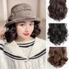 Autumn Winter With Curly Hair Fisherman Hat With Wig Bowknot Attached Wig Wig Bucket Hat Casual Warm Fisherman Cap Women