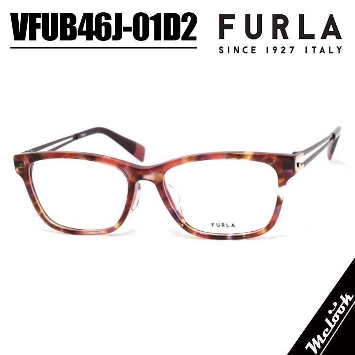 Used FURLA Women s VFUB46J-01D2 53 Size Glasses Glasses Frame Sunglasses Shiny Clear Red Pattern