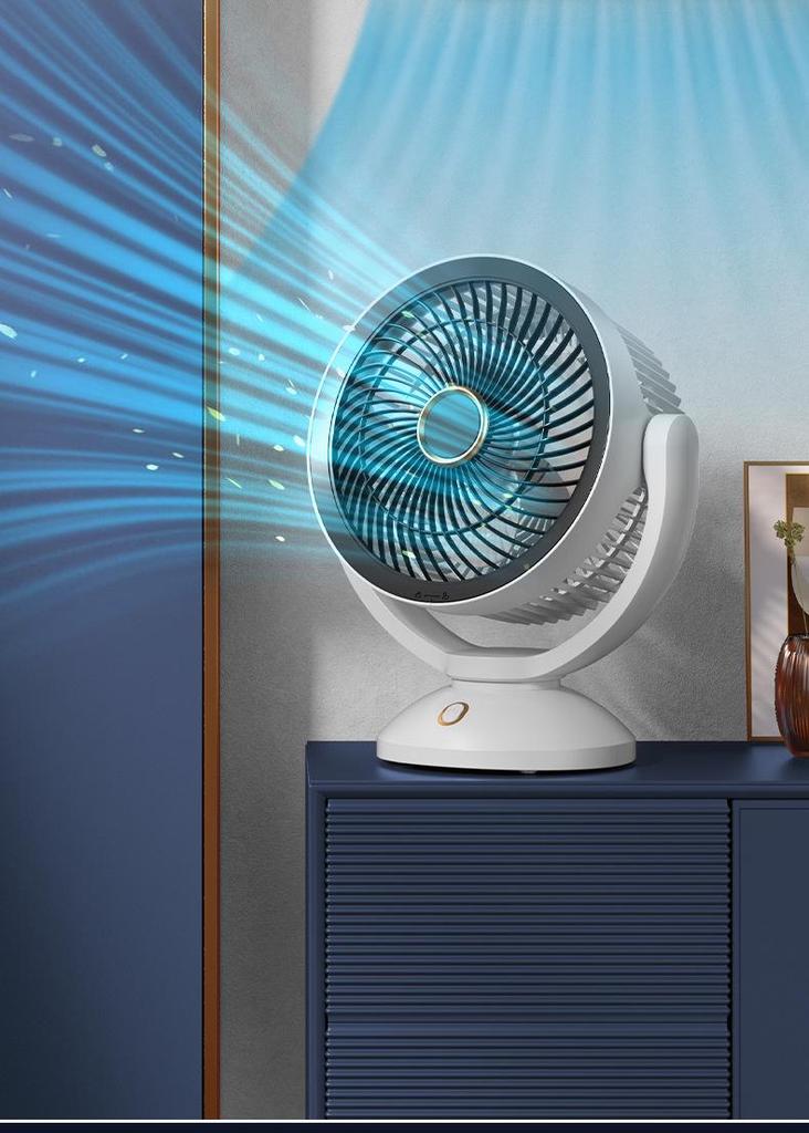 Rechargeable High-Power Desktop Circulating Fan for Student Dorms and Bedrooms