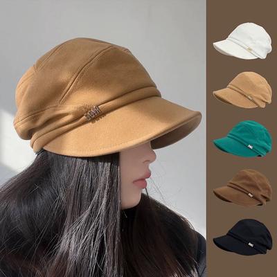 Women's Newsboy Taxi Driver Cap Plush and Thick Casual Hat Winter Beret Women's Artist Caps
