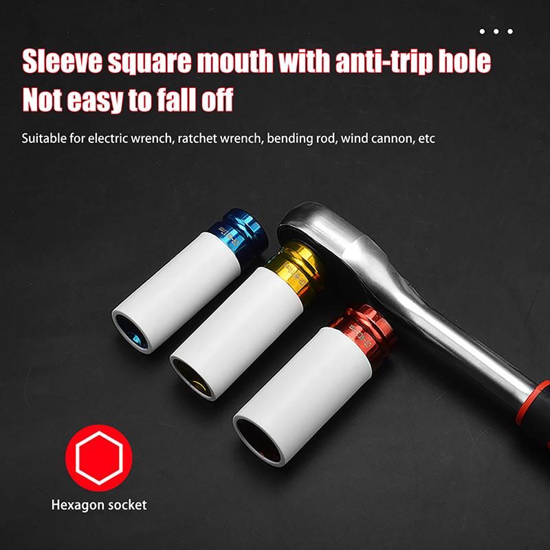 Pneumatischer Schraubenschlüssel Satz Stecknuss 3 Stück Modifizierte Reifen Schraube Farbige Stecknuss Luftkanone Stecknuss