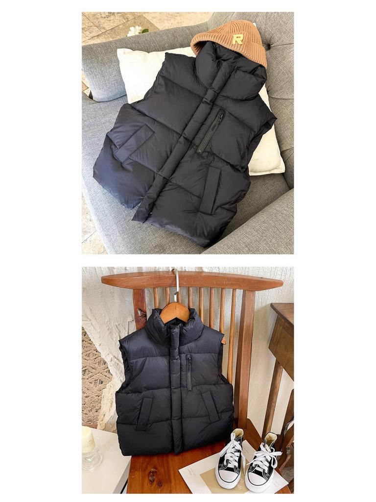 Kids' Winter 2025 Korean-Style Thick Down Vest for Girls