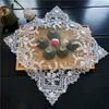 Square 40cm European Embroidered Lace Multi-purpose Cover Cloth Coffee Tea Tray Microwave Rice Cooker Universal Dust Table Mat