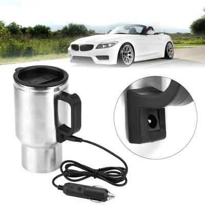 Tasse Chauffante 12V Voyage Acier Inoxydable Bouilloire Tasse Électrique Café Eau