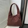 Vintage Shoulder Bag Solid Color Fashi Underarm Bag Large Capacity Handbag Versatile Women'S Bucket Bag For Travel Shopping
