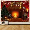 Christmas Snow Scene Santa Claus Tapestry Gift Background Decoration Tapestry Christmas Party Decoration Tapestry
