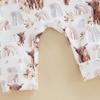 Baby Mädchen Sommer Freizeit Strampler Ärmellos O-Ausschnitt Floral Kuhdruck Locker Jumpsuit