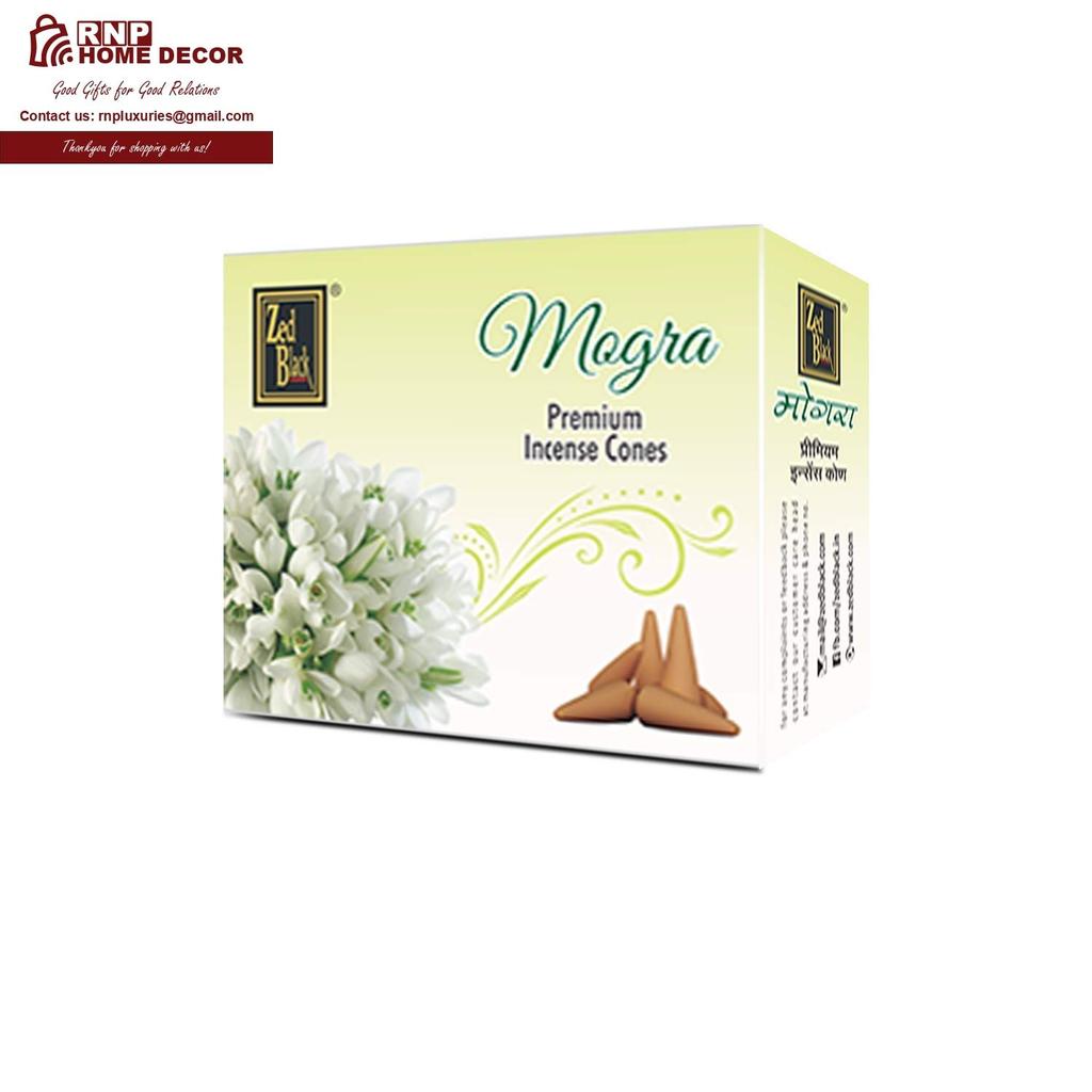 Zed Black Premium Dhoop Cones Pack of 1 with 4 Fragrances ( Rose Mogra Sandal Lavender) 20 conesX12 12 Boxes
