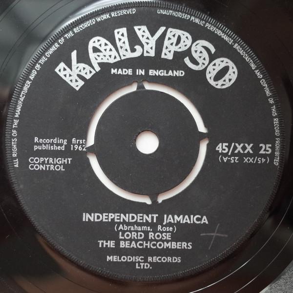 

7inch Record LORD ROSE, THE BEACHCOMBERS - Independent Jamaica 45XX25 Kalypso 1962 UK Reggae, Ska & Dub Used