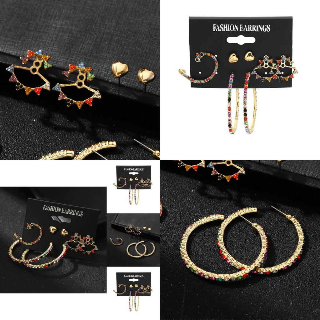 Cute Trendy Alloy Earrings Fresh Diamond Design Perfect For Weddings And Birthdays