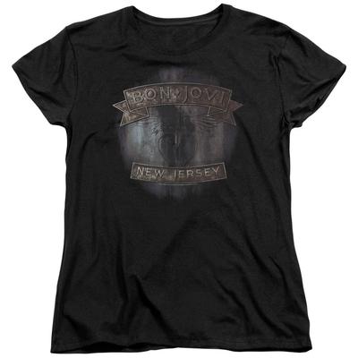 Bon Jovi New Jersey Damen T-Shirt Schwarz