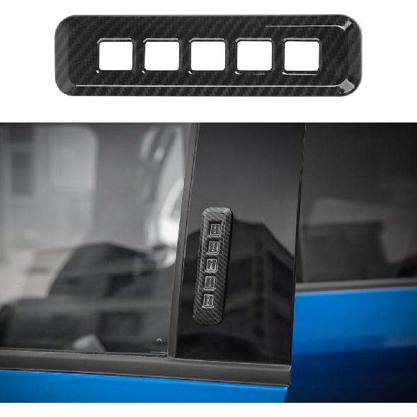 Voodonala for Ford F150 2015- Carbon Fiber Black Door Lock Password Button Pillar Post Keypad Trim for Ford F150 2015-(ABS,1PC) Door-5