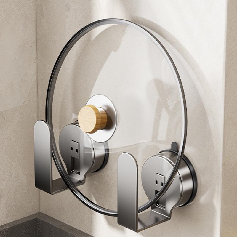 Punch-Free Wall-Mounted Chopping Board Storage Rack Kitchen Wall Drain Rack Multi-Purpose Strong Hook Suction Cup Pot Lid Rack