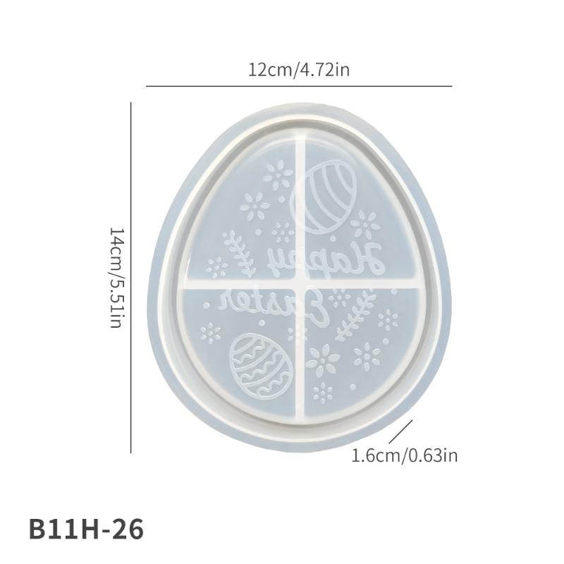 Diy Resin Drop Glue Mold For Easter Cartoon Eggs, Rabbit Ears Decoration Tray, Mirror Surface Coaster Mold