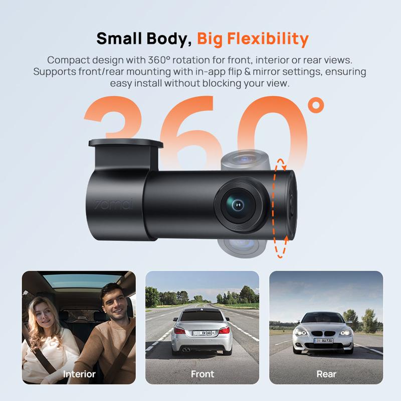 AWT1 70mai Dash Cam M310 Plus 2K 1440P 143°FOV F1.55 Smart Voice Control 24H Parking Guard Night Vision 70mai M310 Plus 2K Car DVR