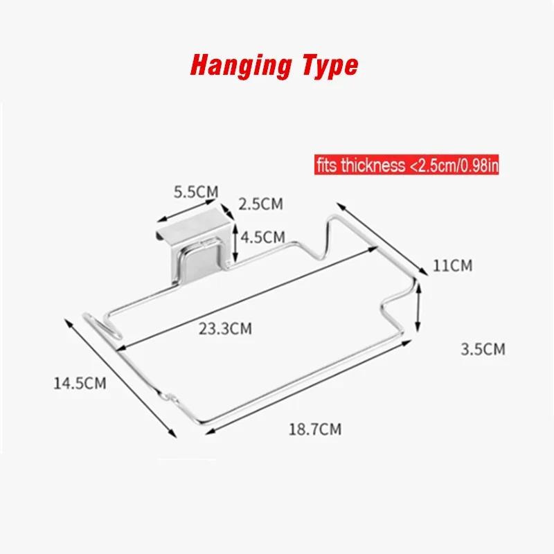 Kitchen Trash Rack Cabinet Door Bags Stainless Steel Closet Garbage Storage Holder