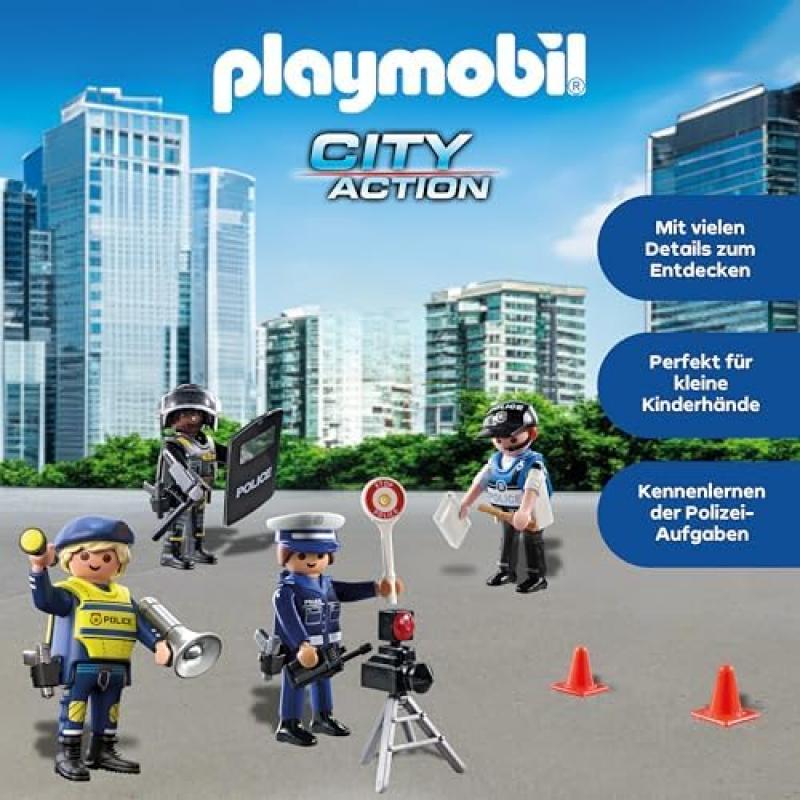 Police Station Set, Kids Toy for Boys and Girls, Action Figures with Police Car and Accessories
