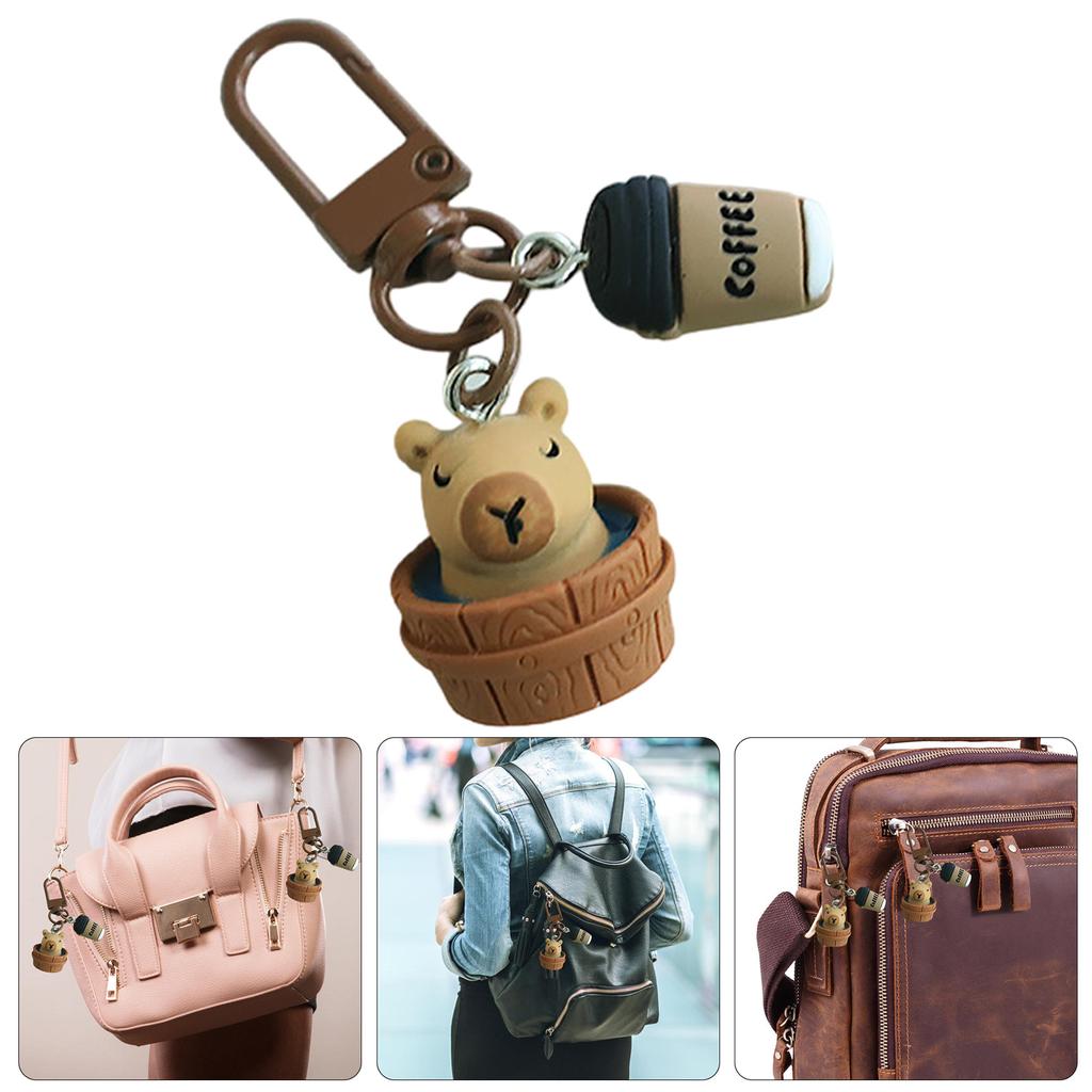 Cute Capybara 3D Keychain Cartoon Resin Animal Keyring Bag Pendant Fashion Accessory for Backpack and Phone Decoration