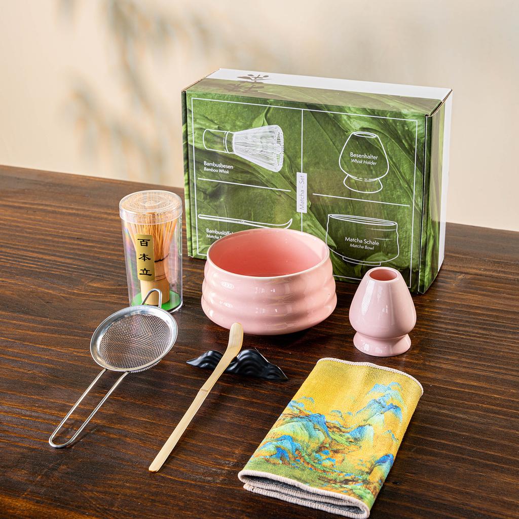 1/2/4/5/7/8Japanese Matcha Set with Ceramic Bowl Bamboo Matcha Whisk and Tea Scoop for DIY Tea-making Tools Accessories