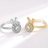 Cute Rotating Rabbit Ring For Women Index Finger Light Luxury Niche Design Fashionable Trendy Jewelry Gift