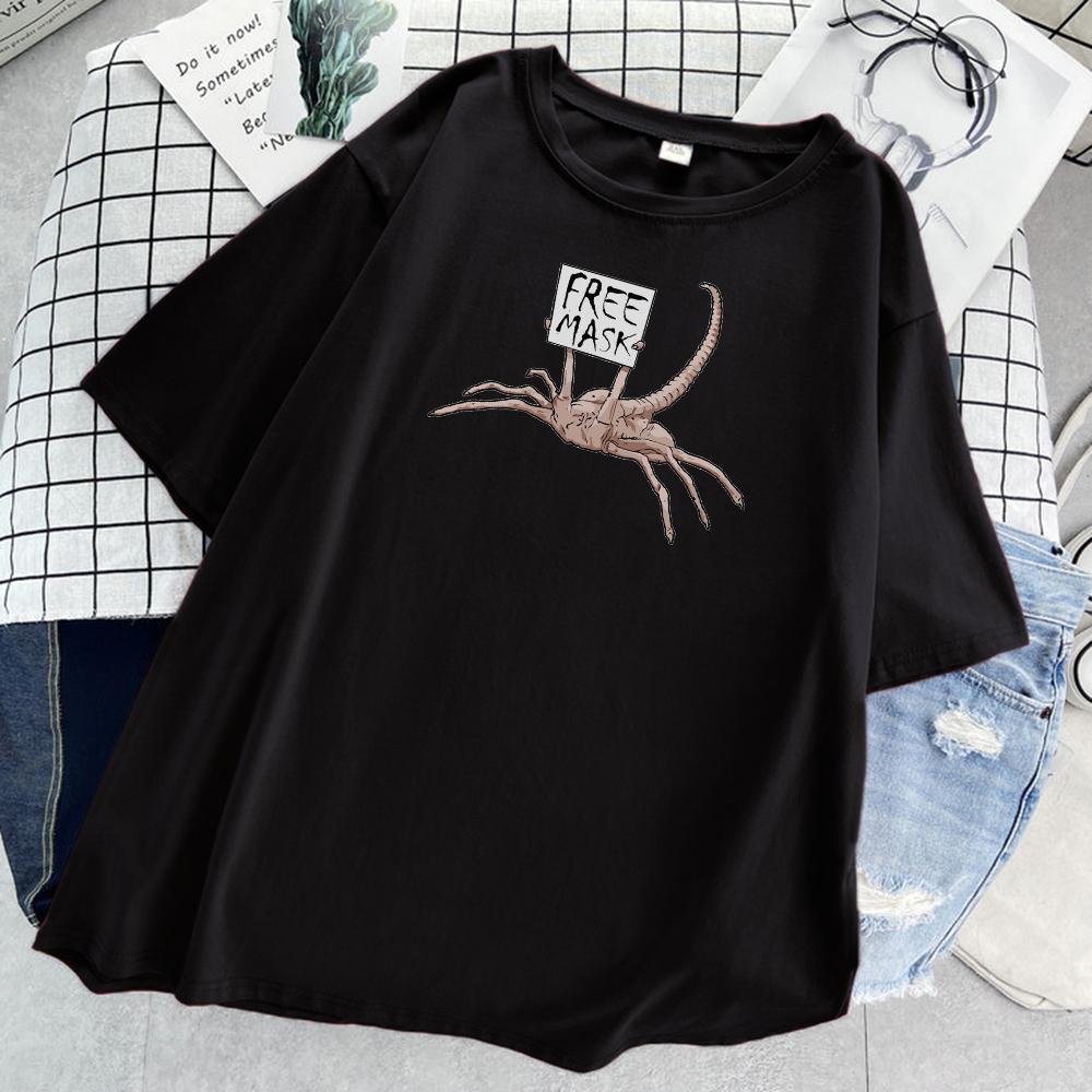 Buy Alien Facehugger Horror Womens T Shirts 2022 Summer T Shirt Loose