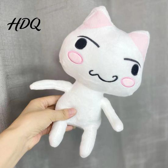 Cartoon Mascot Inouetoro Cat Plush Toy Cute White/Black Kitten Doll Plushies Ornament Soft Stuffed Animal for Children Fans Birthday Gift